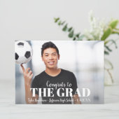 Invitation Fête photo moderne Gras Rouge Grille Graduation (Debout devant)