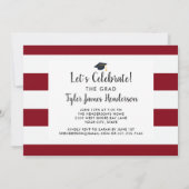 Invitation Fête photo moderne Gras Rouge Grille Graduation (Dos)