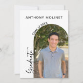 Invitation Fête Photo Moderne Script Graduation (Devant)