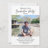 Invitation Fête Photo Moderne Script Graduation (Dos)