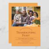 Invitation Fête Photo moderne Thanksgiving (Devant / Derrière)