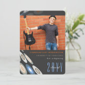 Invitation Fête photo stylish Digital Butterfly Graduation (Debout devant)