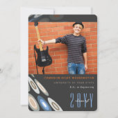 Invitation Fête photo stylish Digital Butterfly Graduation (Devant)