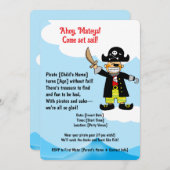Invitation Fête Pirate pour enfants (Devant / Derrière)