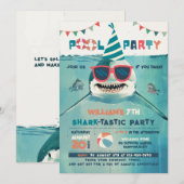 Invitation Fête Piscine Charktastique (Devant / Derrière)