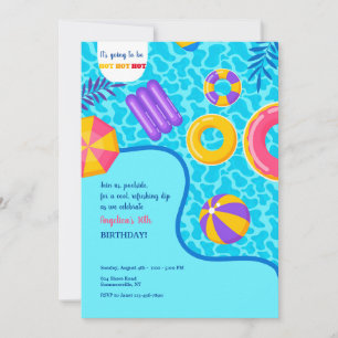 Invitation Fête Piscine Flotteurs