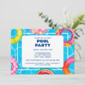 INVITATION FÊTE PISCINE PERSONNALISABLE (Debout devant)