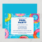 INVITATION FÊTE PISCINE PERSONNALISABLE (Devant / Derrière)