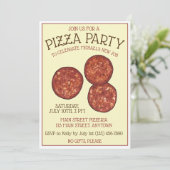 Invitation FÊTE PIZZA Pepperoni Pie Slice Pizzeria Anniversai (Debout devant)