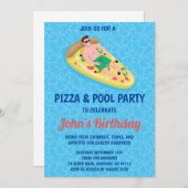 invitation fête pizza piscine (Devant / Derrière)