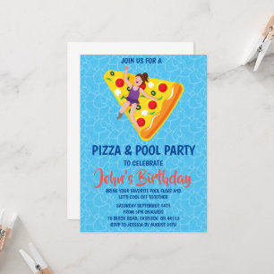 invitation fête pizza piscine