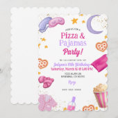 Invitation Fête Pizza & Pyjama (Devant / Derrière)