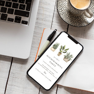 Invitation Fête Plante de l'échauffement des maisons à pots r