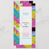 Invitation Fête polyvalente générique inspirée du patchwork (Devant / Derrière)