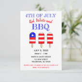 Invitation Fête populaire rouge, blanc et barbecue (Debout devant)