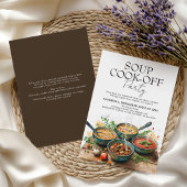 Invitation Fête Potluck Concours de Soupe Rustique