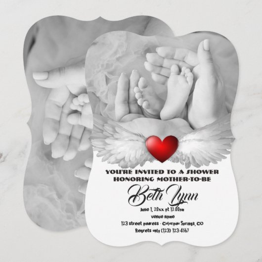 Invitation Fête pour bébé en route Fête Destinée de Destiny (Devant / Derrière)