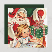 Invitation fête pour enfants Noël Père Noël rétro (Devant / Derrière)