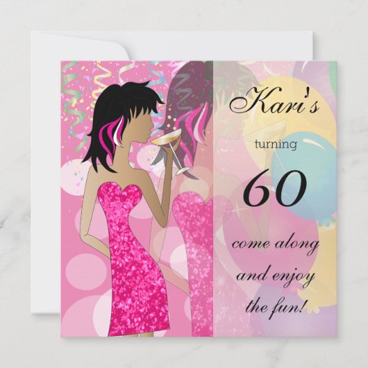 Invitation Fête pour les 60 ans (Devant)
