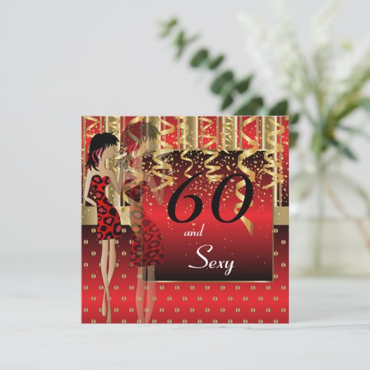 Invitation Fête pour les 60 ans de la fille (Debout devant)