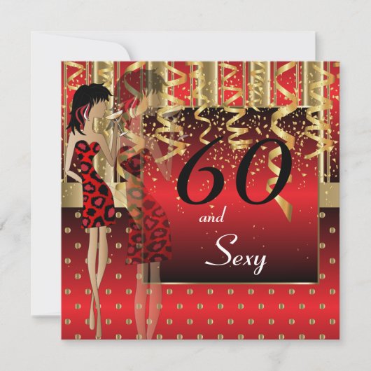 Invitation Fête pour les 60 ans d'une fille (Devant)