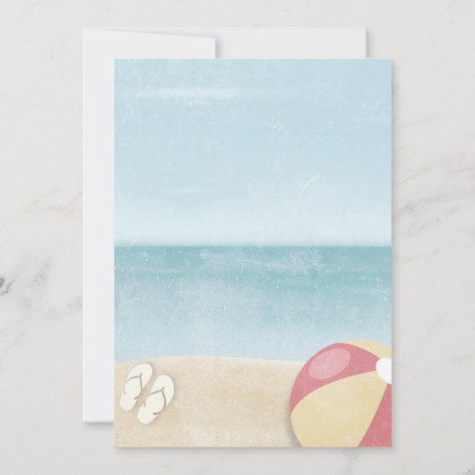 Invitation Fête pour l'été / plage / piscine / Mariage d'été (Dos)