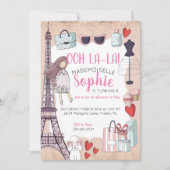 Invitation Fête pour préadolescents sur le thème de Paris (Devant)