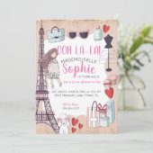 Invitation Fête pour préadolescents sur le thème de Paris (Debout devant)