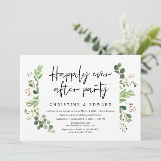 Invitation Fête pour toujours heureuse, Mariage en fuite (Debout devant)