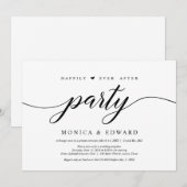 Invitation Fête pour toujours heureux, évasion de mariage (Devant / Derrière)