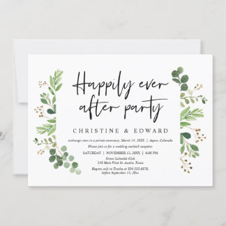 Invitation Fête pour toujours heureux, Mariage en fuite
