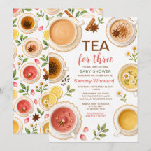 Fête pour trois jumeaux Baby Shower aquarelle