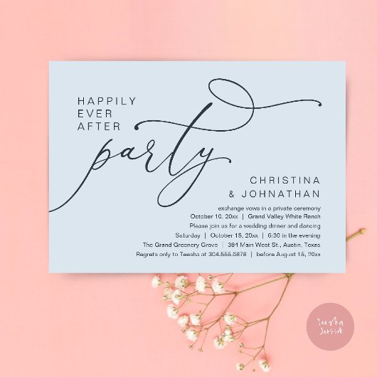 Invitation Fête pour un Bonheur Éternel, Dîner de Mariage Rom