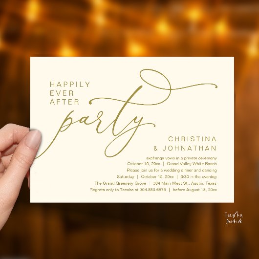 Invitation Fête pour un Bonheur Éternel, Dîner de Mariage Rom