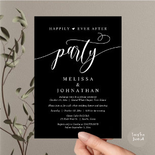 Invitation Fête pour un Mariage Heureux à Tout Jamais, Dîner
