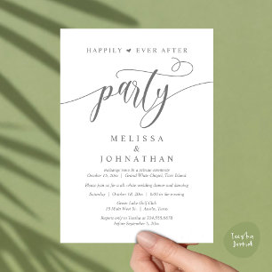 Invitation Fête pour un Mariage Heureux à Tout Jamais, Dîner 