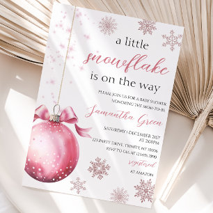 Invitation Fête Précieuse d'une Petite Flocon de Neige Bébé