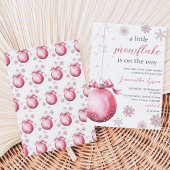 Invitation Fête Précieuse d'une Petite Flocon de Neige Bébé