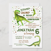 Invitation Fête préhistorique Dino T-Rex (Devant)