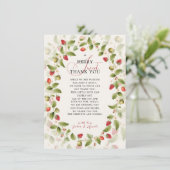 INVITATION FÊTE PRÉNATAL BÉBÉ FRAISE SAUVAGE (Debout devant)