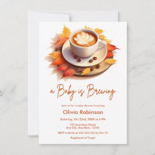 Invitation Fête Prénatale Bébé Automne Bébé en Route Café