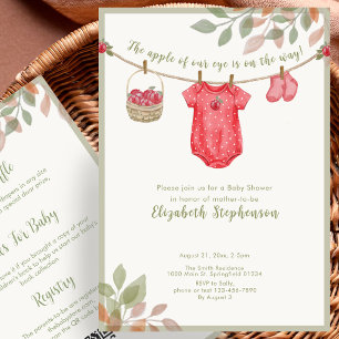 Invitation Fête Prénatale Bébé Automne Double Face Pomme De N