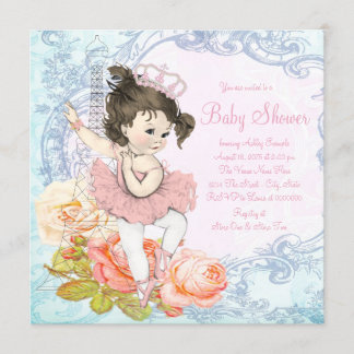 Invitation Fête Prénatale Bébé Ballerine de Paris