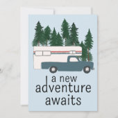 Invitation Fête Prénatale Bébé Camping-Car Caravane Camionnet (Devant)