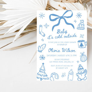 Invitation Fête Prénatale Bébé C'est Froid Dehors Hiver