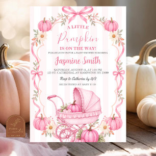 Invitation Fête Prénatale Bébé Citrouille Cottage Rose Automn