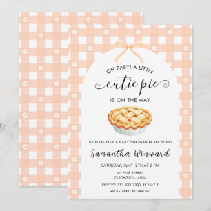 Invitation Fête Prénatale Bébé Coquette Mignonne aux Pêches