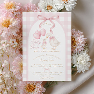Invitation Fête Prénatale Bébé Fille Arc-en-ciel Rose Canard