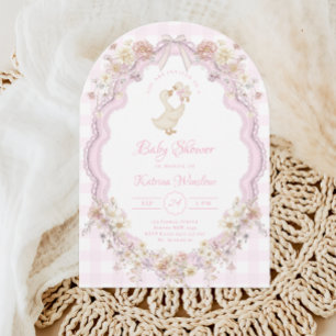 Invitation Fête Prénatale Bébé Fille Arc-en-ciel Silly Goose