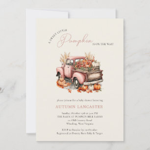 Invitation Fête Prénatale Bébé Fille Camion à Petites Citroui